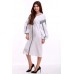 Embroidered dress "Thought 2" White&Gray